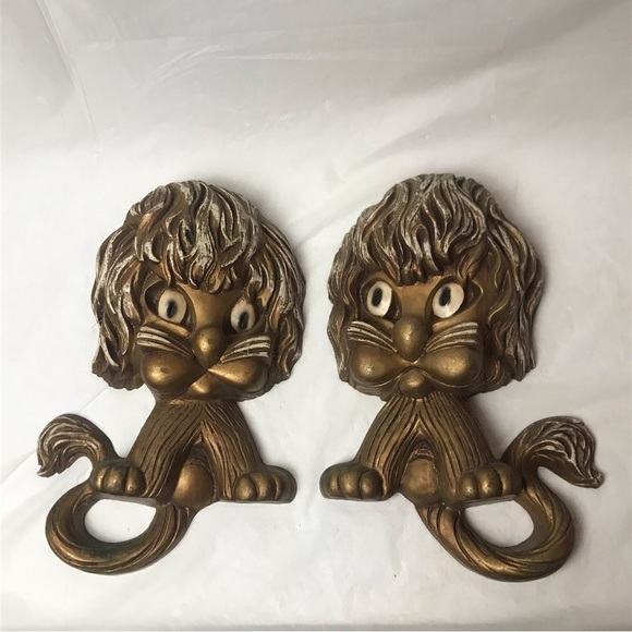 Homco Universal Gold Tone Wall Hanging Decor Kitsch Vintage Mid-Century Modern